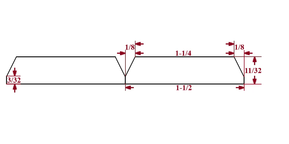 1-1/2″ Bevel Slat Tambour – Thin - Image 4
