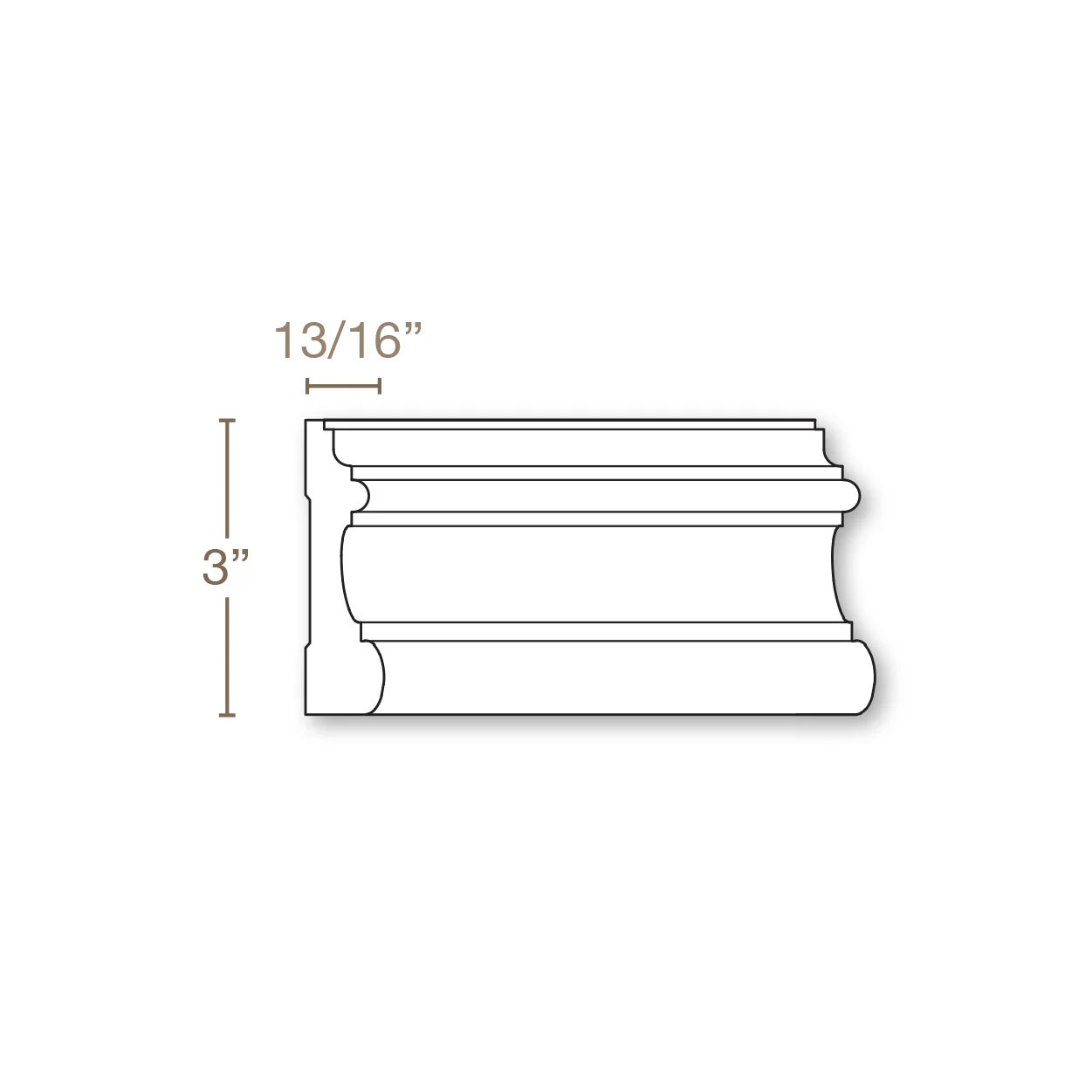 Panel Mould, Poplar, 13/16" x 3"