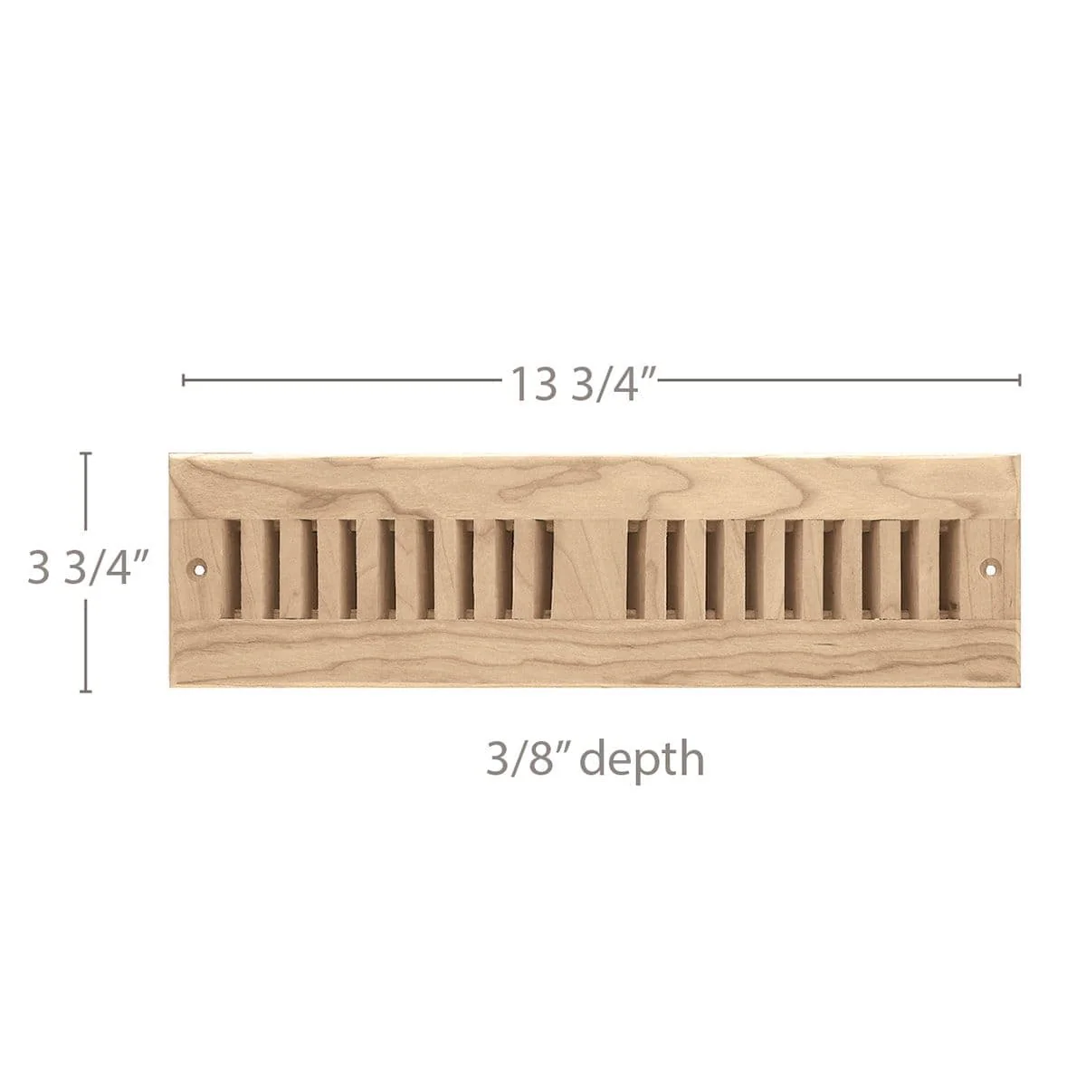 2 x 12 Vent, 3 3/4" x 3/8" x 11 3/4" length, Self Rimming Toe Kick Vent