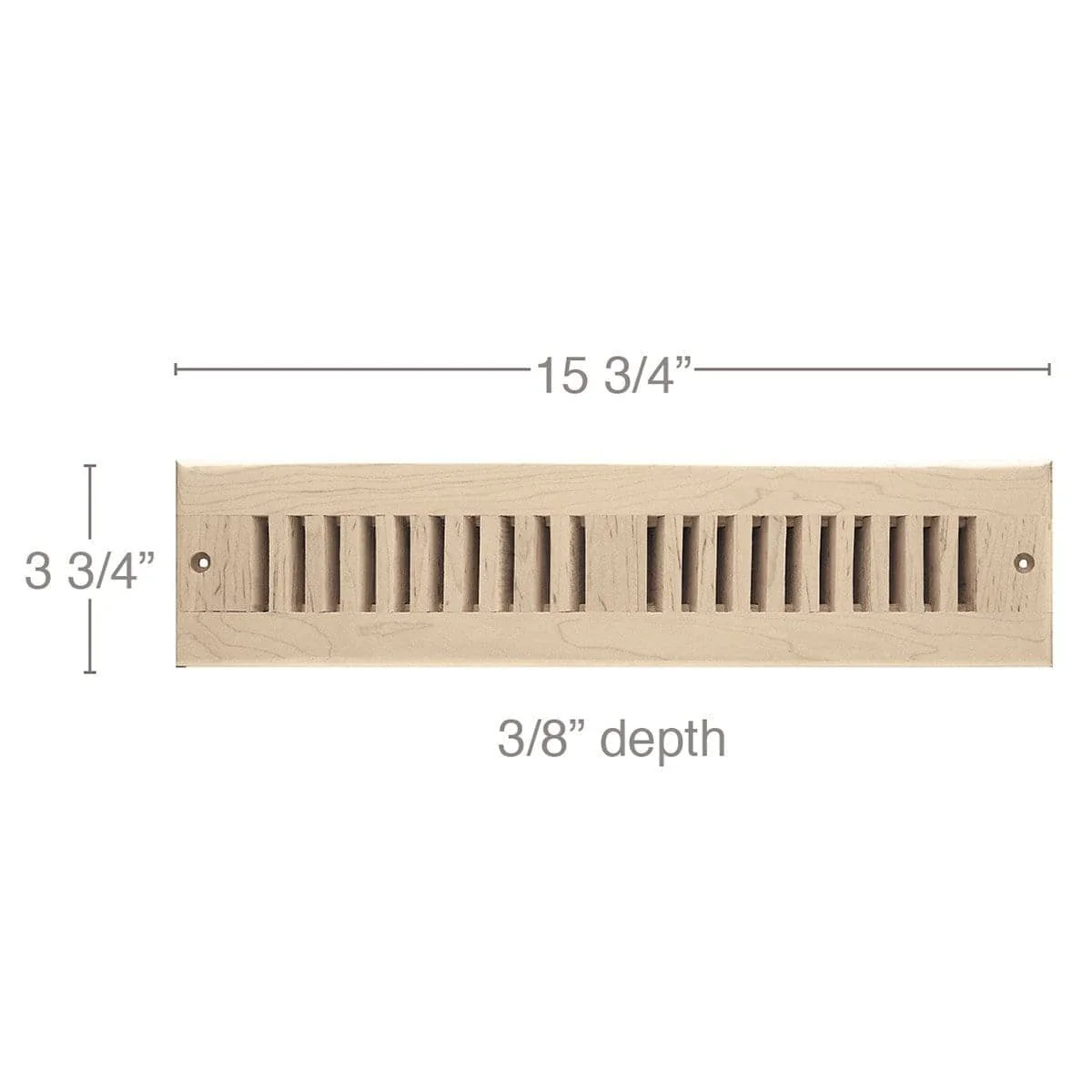 2 x 14 Vent, 3 3/4" x 3/8" x 15 3/4" length, Self Rimming Toe Kick Vent