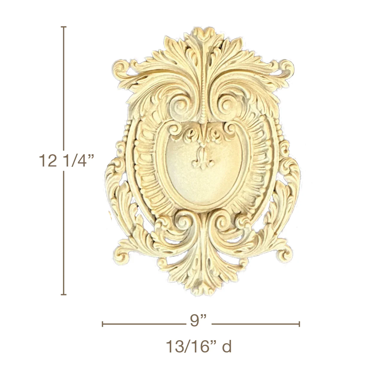 Acanthus Cartouche, Resin, 9"W x 12 1/4"H x 13/16"D