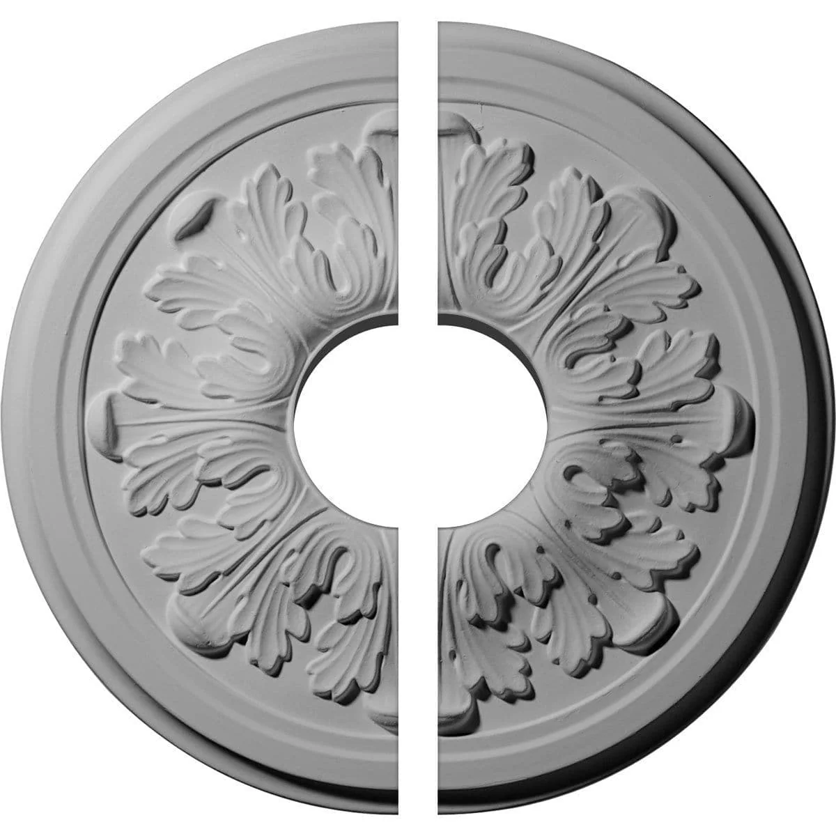 Acanthus Ceiling Medallion, Two Piece (Fits Canopies up to 3 1/2")12 3/4"OD x 3 1/2"ID x 7/8"P