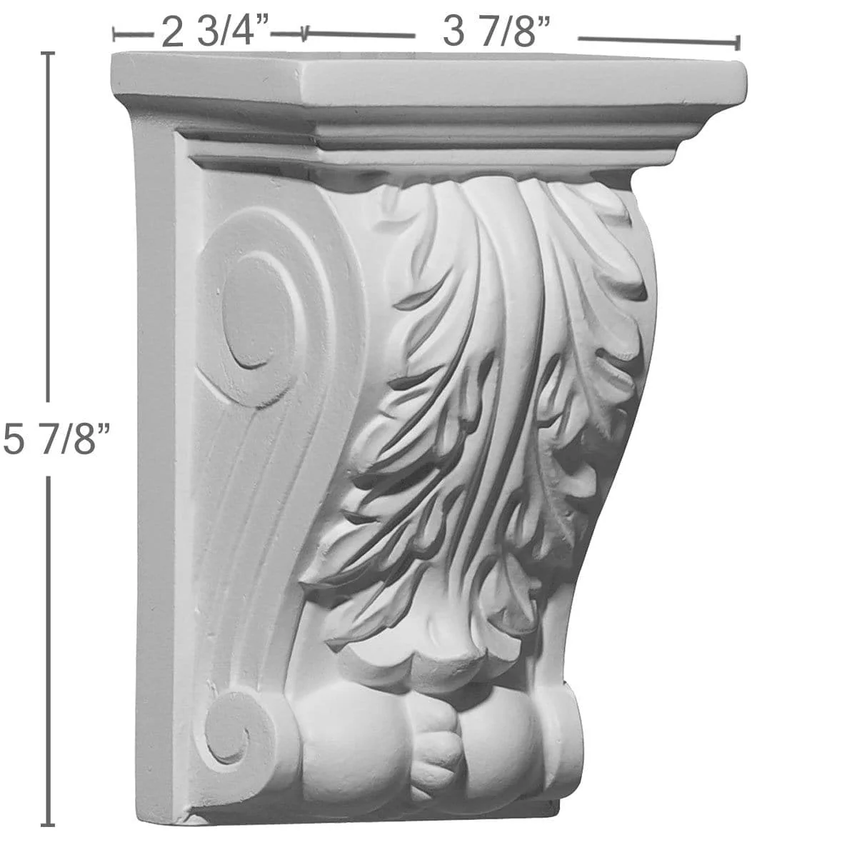 Acanthus Corbel, 3 7/8"W x 2 3/4"D x 5 7/8"H