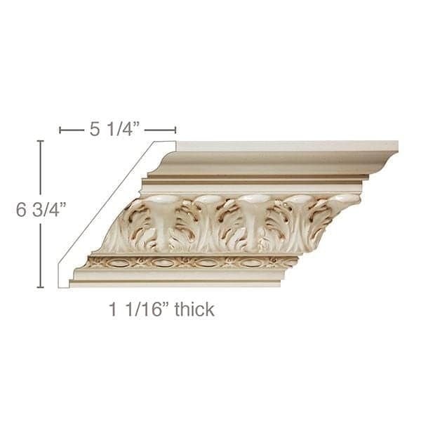 Acanthus Leaf & Coin, 1 1/16"w X 8 1/2"d