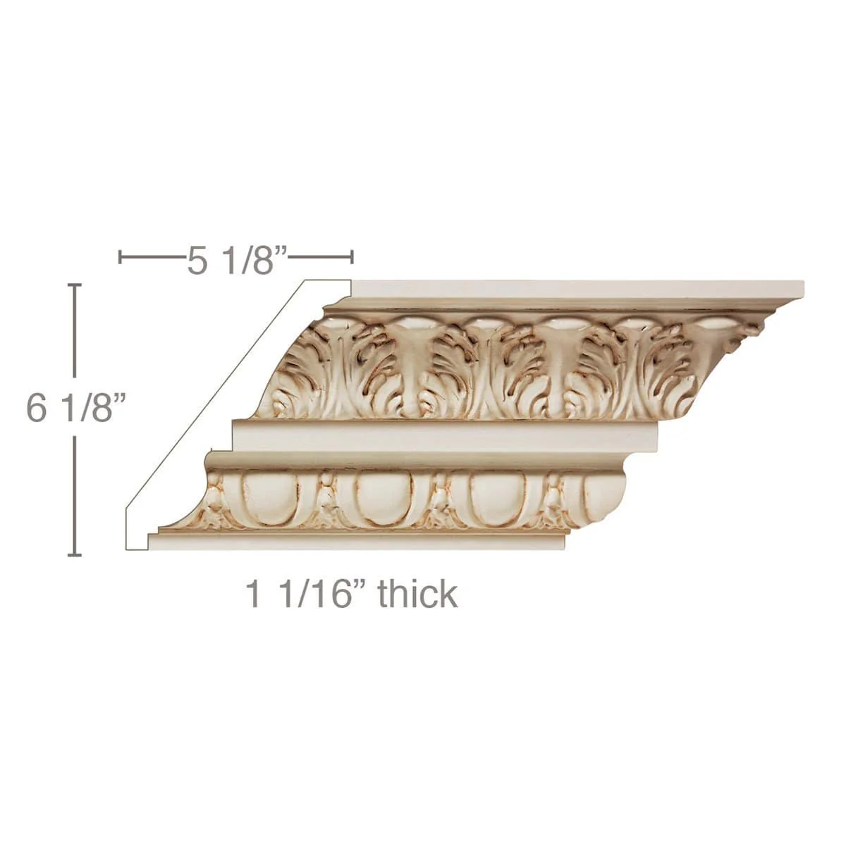 Acanthus Leaf Egg & Dart, 8"w x 1 1/16"d