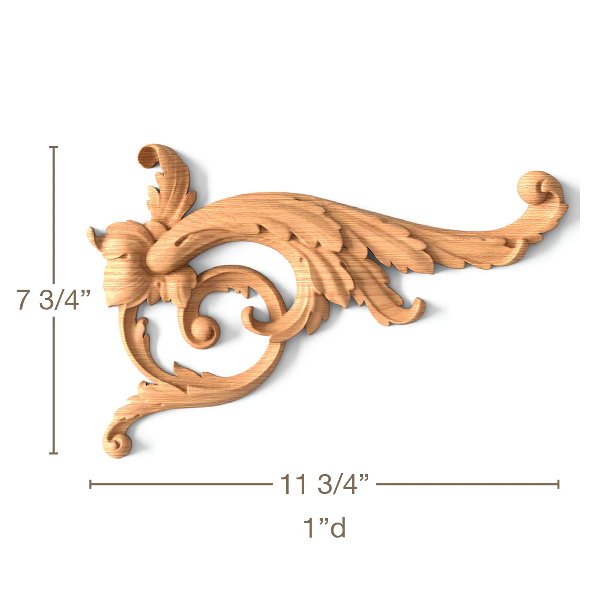 Acanthus Scrolls, Left & Right Pair,11 3/4"w x 7 3/4"h x 1"d - Image 2