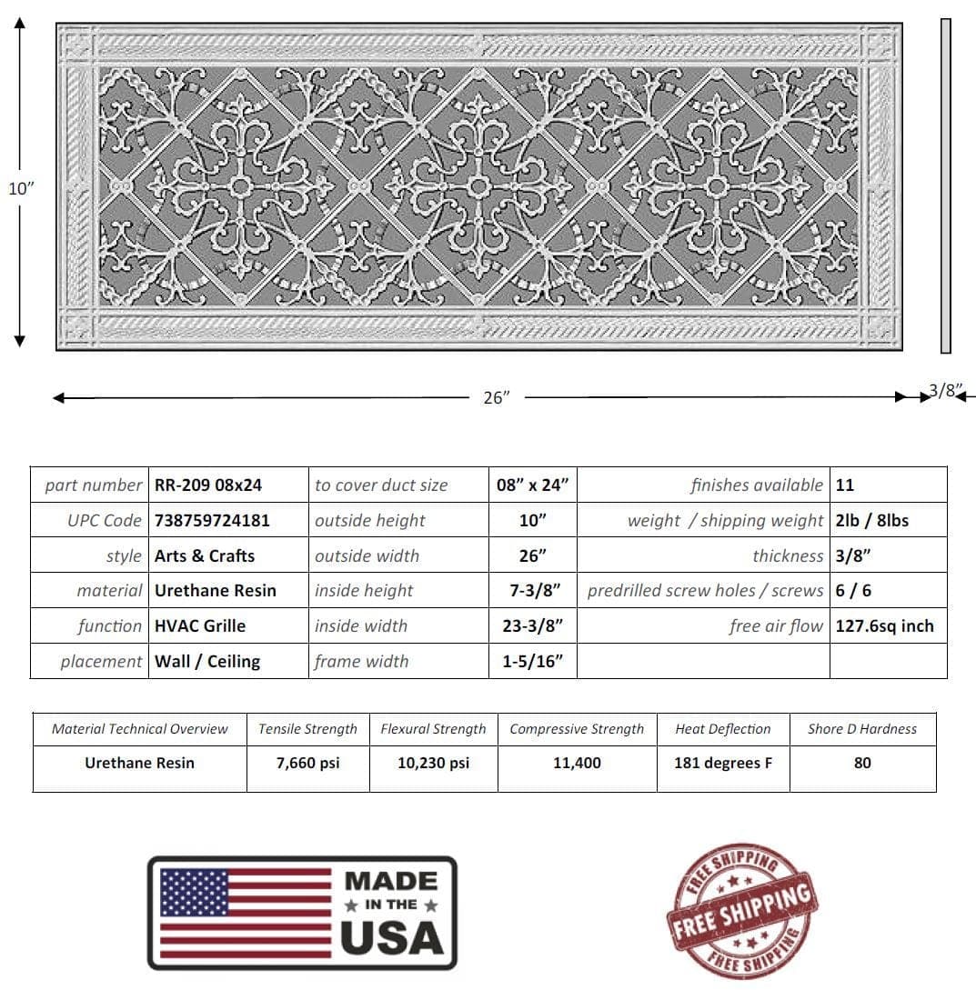 Arts and Crafts Grille for Duct Size of 8"- Please allow 1-2 weeks. - Image 7