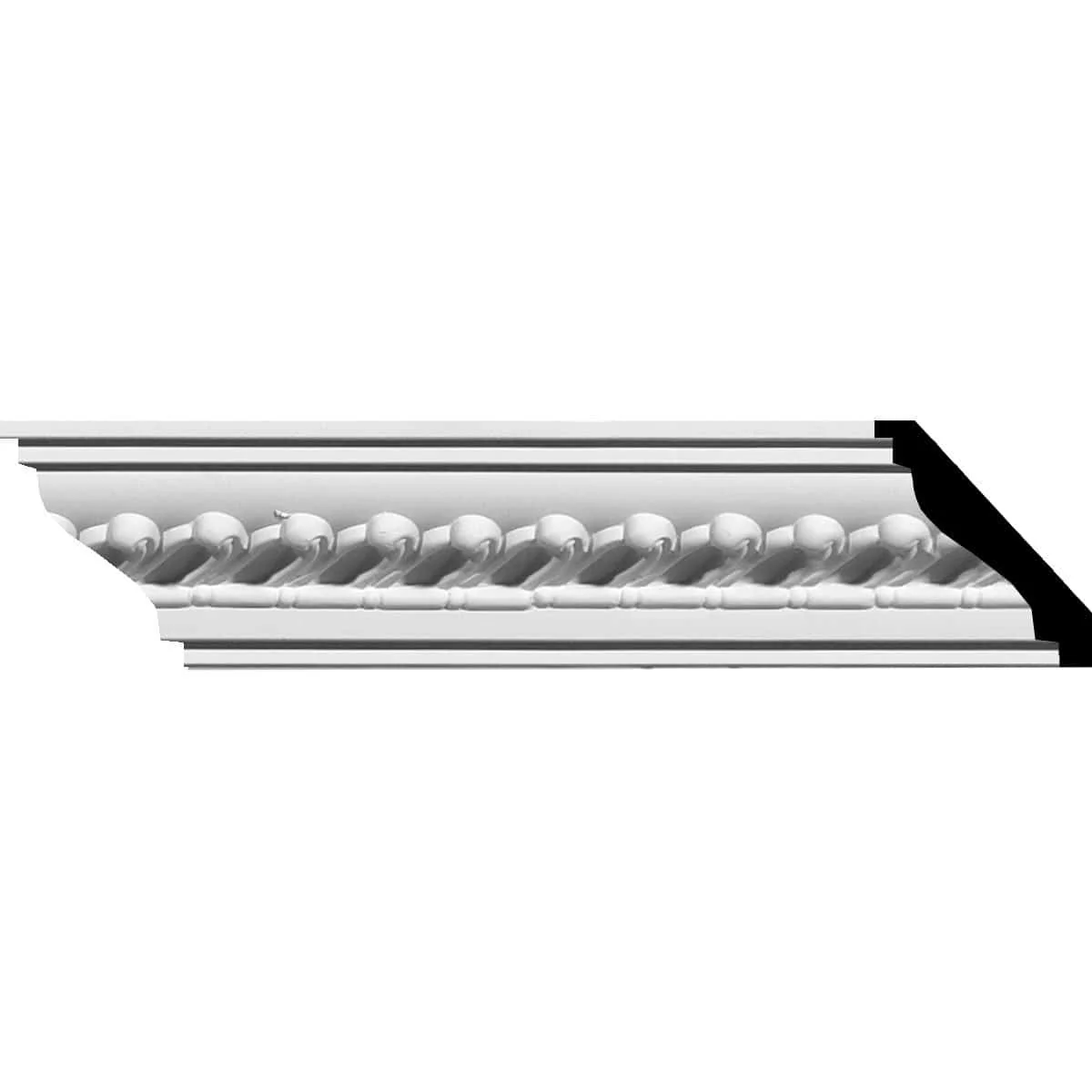 Barcelona Crown Moulding, 2 3/4"H x 2 1/2"P x 3 3/4"F x 94 1/2"L