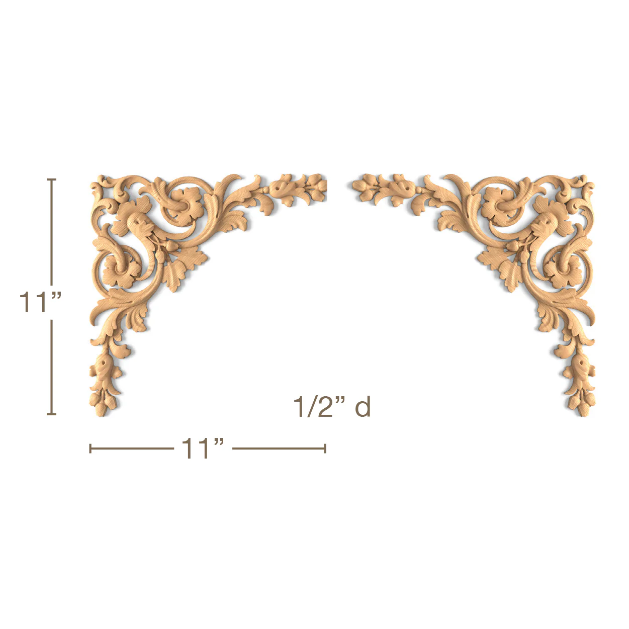 Baroque Corner Pair, 11"w x 11"h x 1/2"d - Image 2
