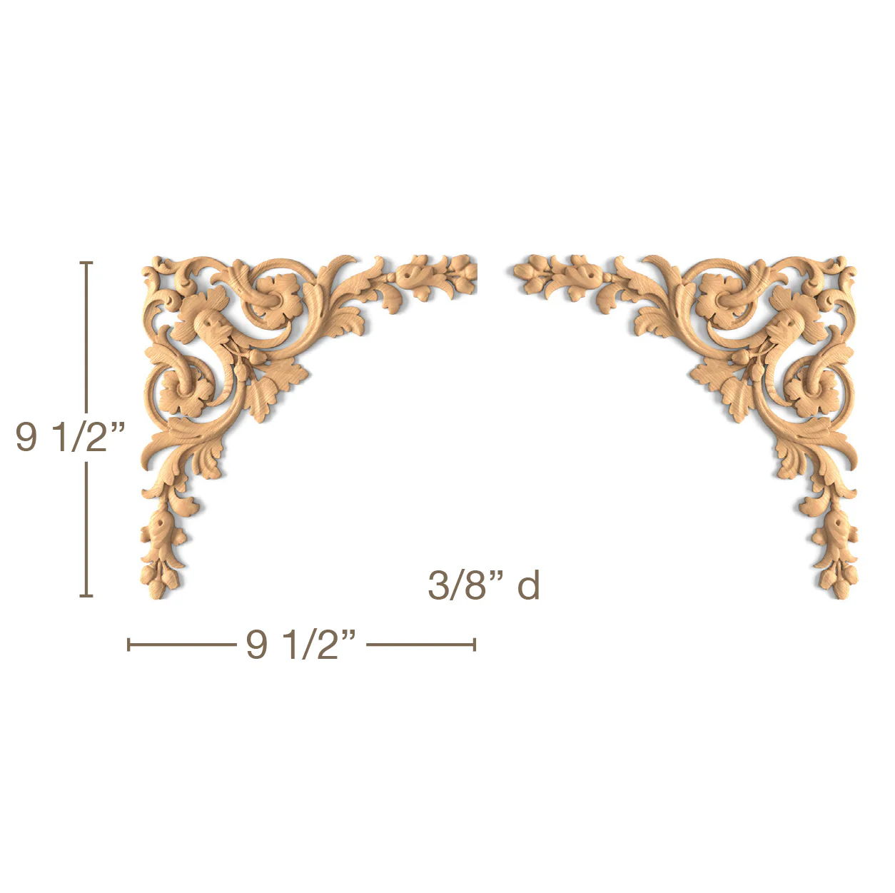 Baroque Corner Pair, 9 1/2"w x 9 1/2"h x 3/8"d - Image 2