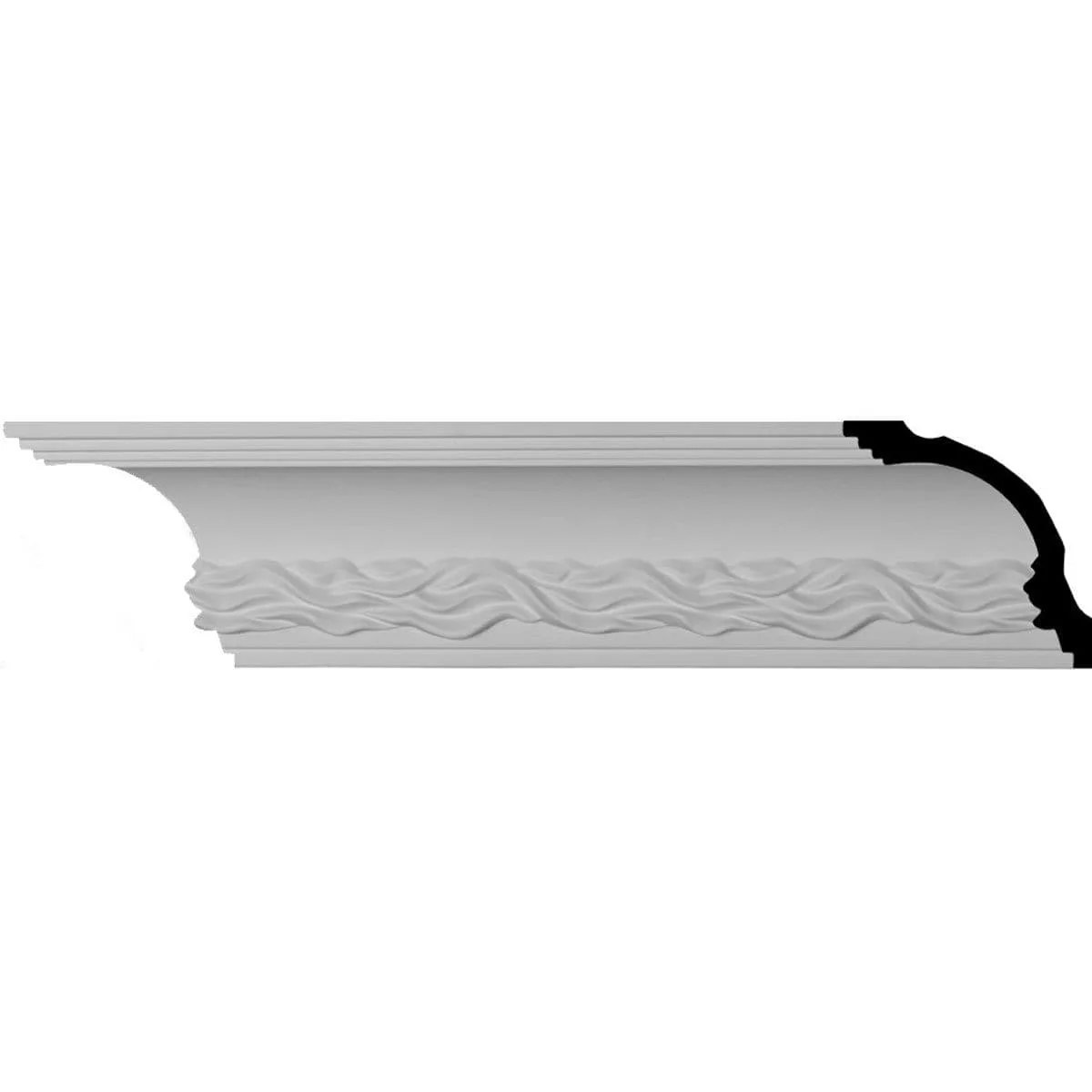 Baroque Crown Moulding, 3 3/4"H x 3 3/4"P x 5 1/4"F x 94 1/2"L