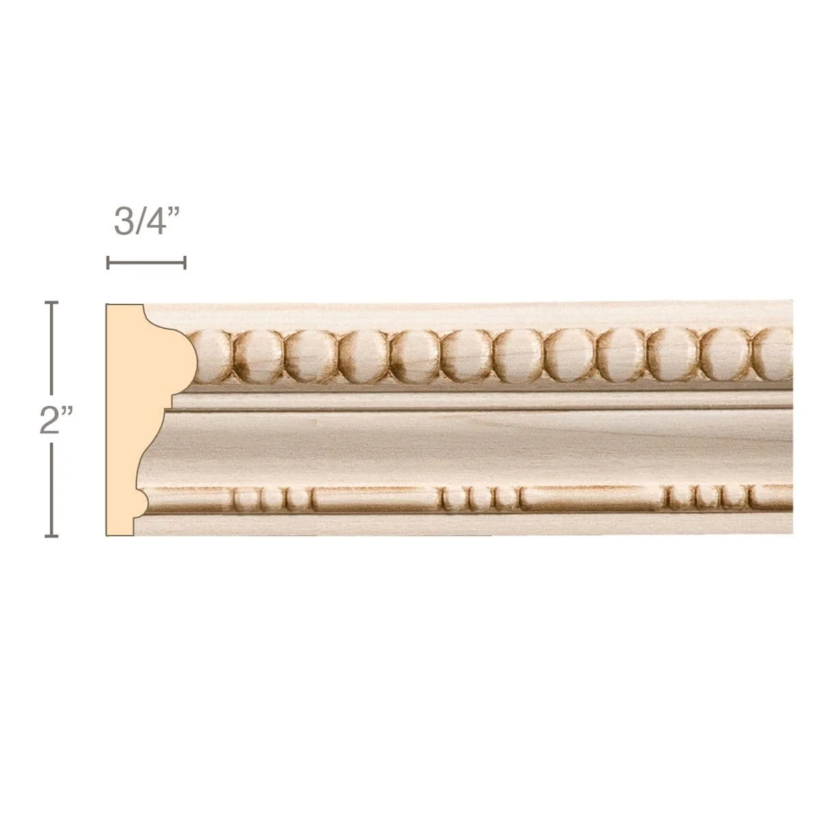 Bead with Bead and Barrel, 2''w x 3/4''d