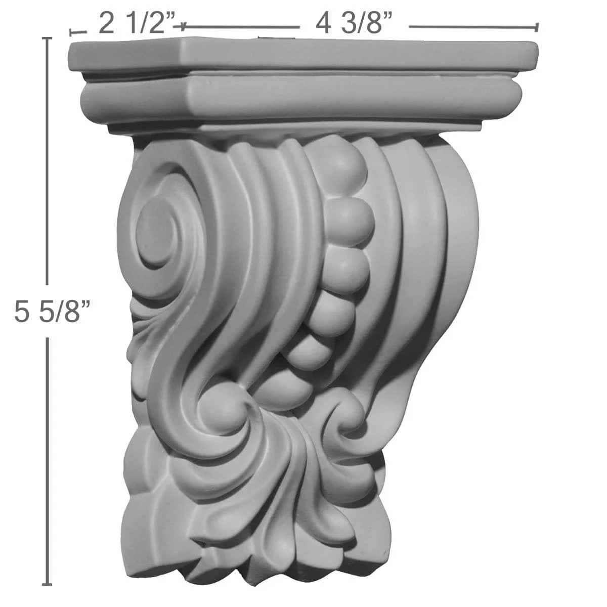 Beaded Corbel, 4 3/8"W x 2 1/2"D x 5 5/8"H