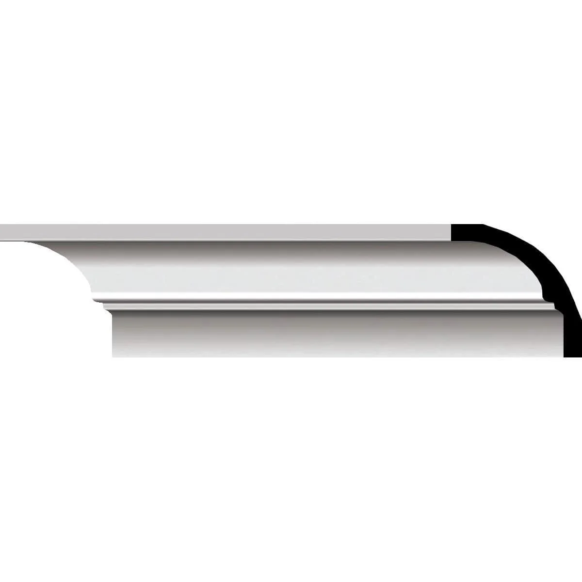 Bedford Smooth Mini Crown Moulding, 1 1/2"H x 1 1/2"P x 2 1/4"F x 94 1/2"L