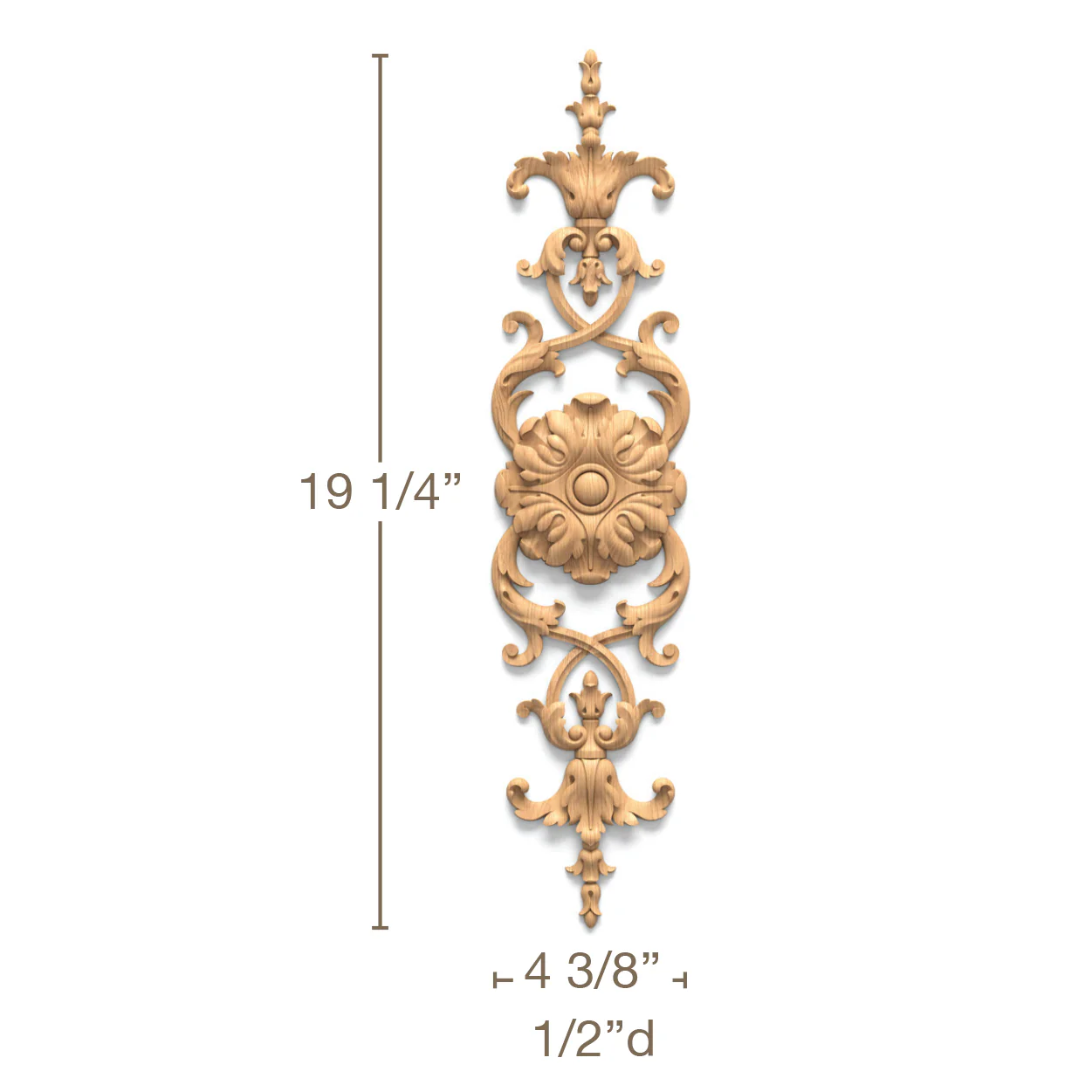 Bellflower & Acanthus, 4 3/8"w x 19 1/4"h x 1/2"d, SPECIAL ORDER