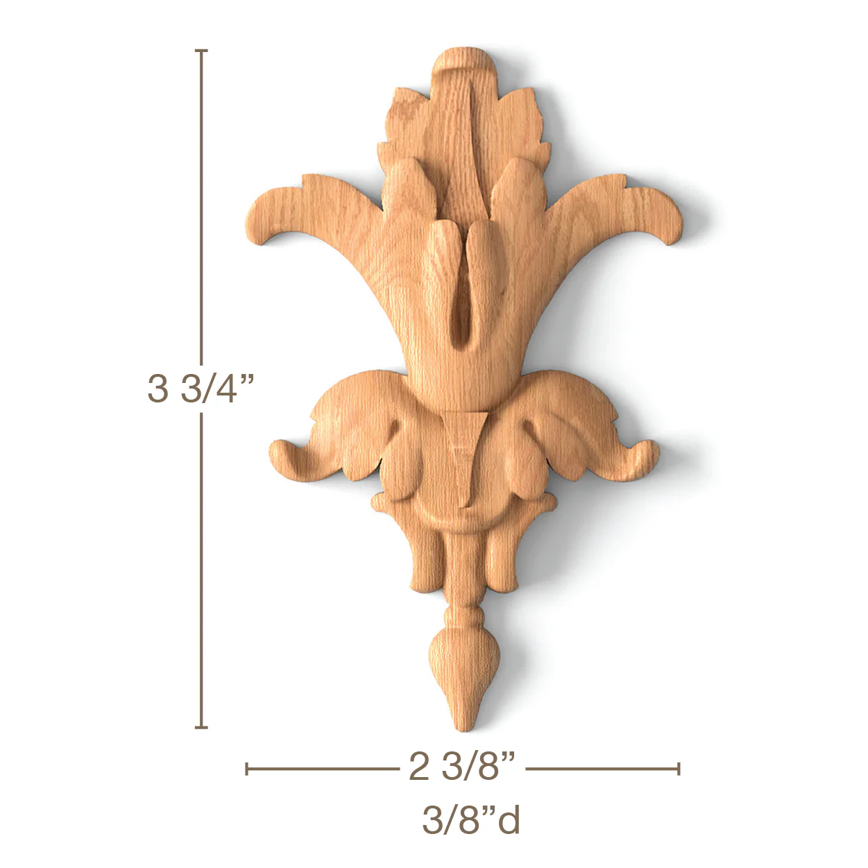 Bellflower DropSet of 4, 2 3/8"w x 3 3/4"h x 3/8"d