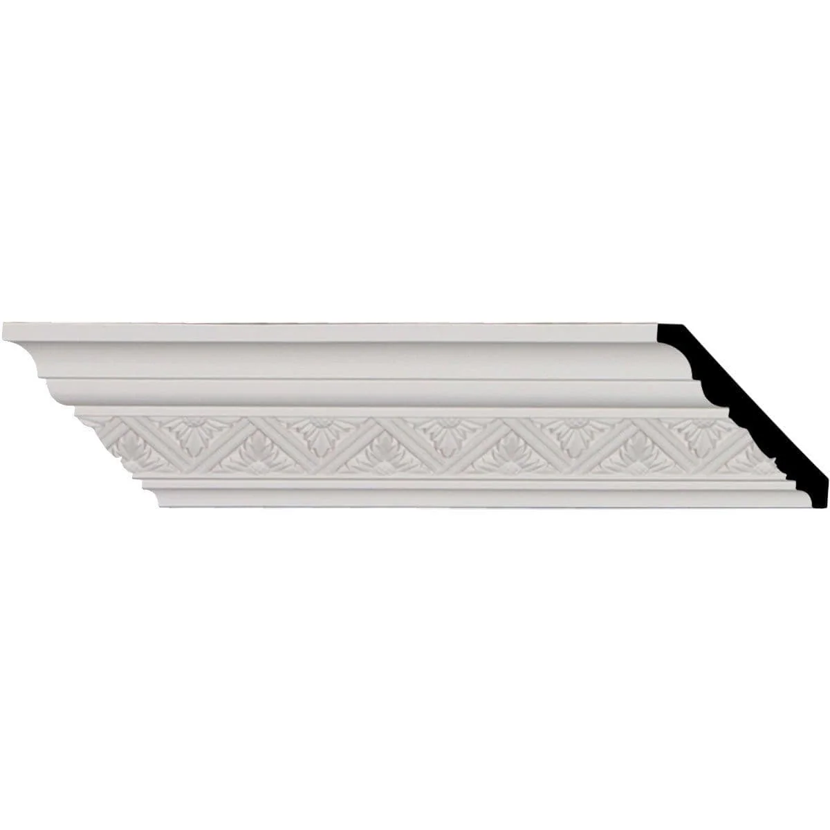 Bradley Crown Moulding, 3"H x 3"P x 4 1/8"F x 94 1/2"L, (2 3/8" Repeat)