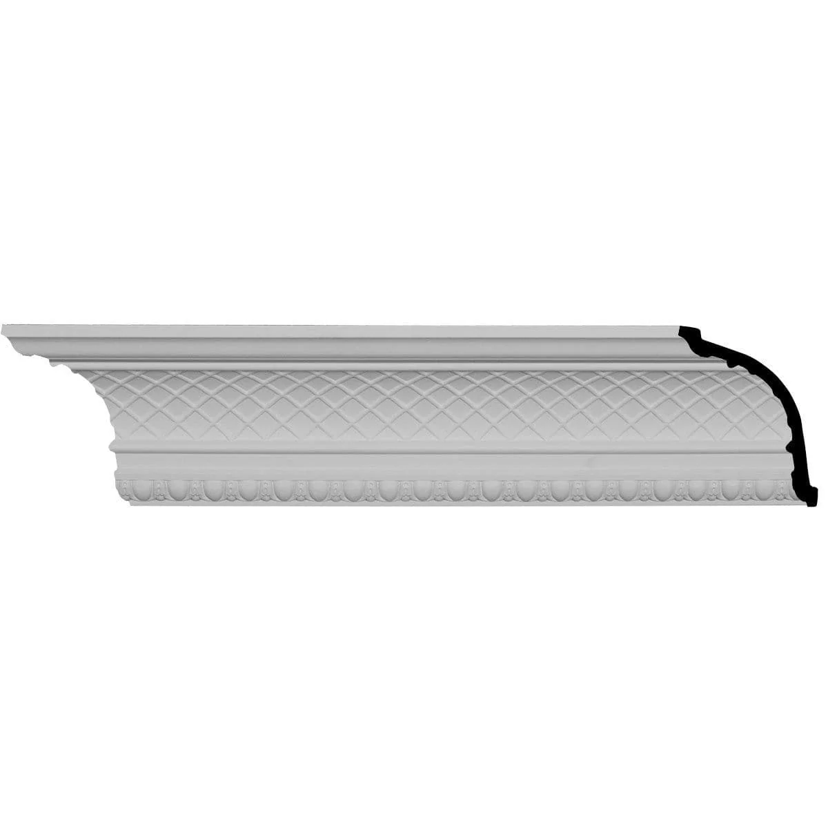 Brightton Crown Moulding, 6"H x 6 3/8"P x 8 7/8"F x 94 1/2"L
