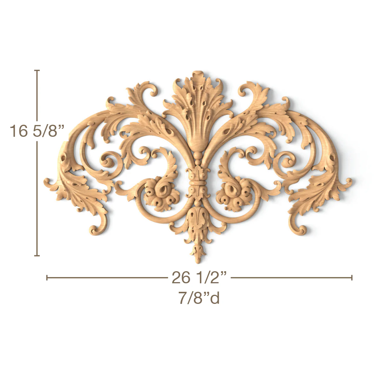 Bundled Acanthus Onlay, 26 1/2"w x 16 5/8"h x 7/8"d, SPECIAL ORDER
