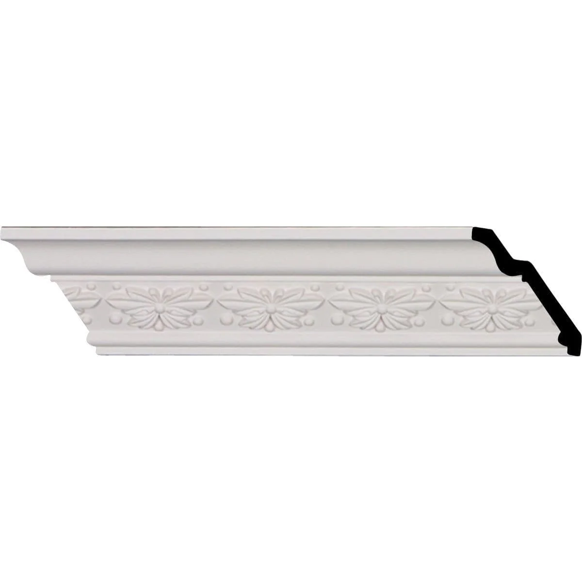 Butterfly Crown Moulding, 2 1/2"H x 2 1/2"P x 3 5/8"F x 94 1/2"L, (2 1/2" Repeat)