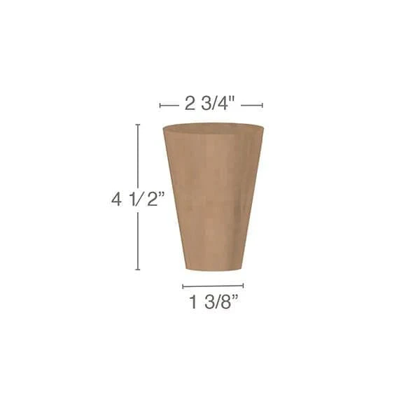Cabinet & Furniture Foot, 3 1/4"sq. x 4 1/2"h