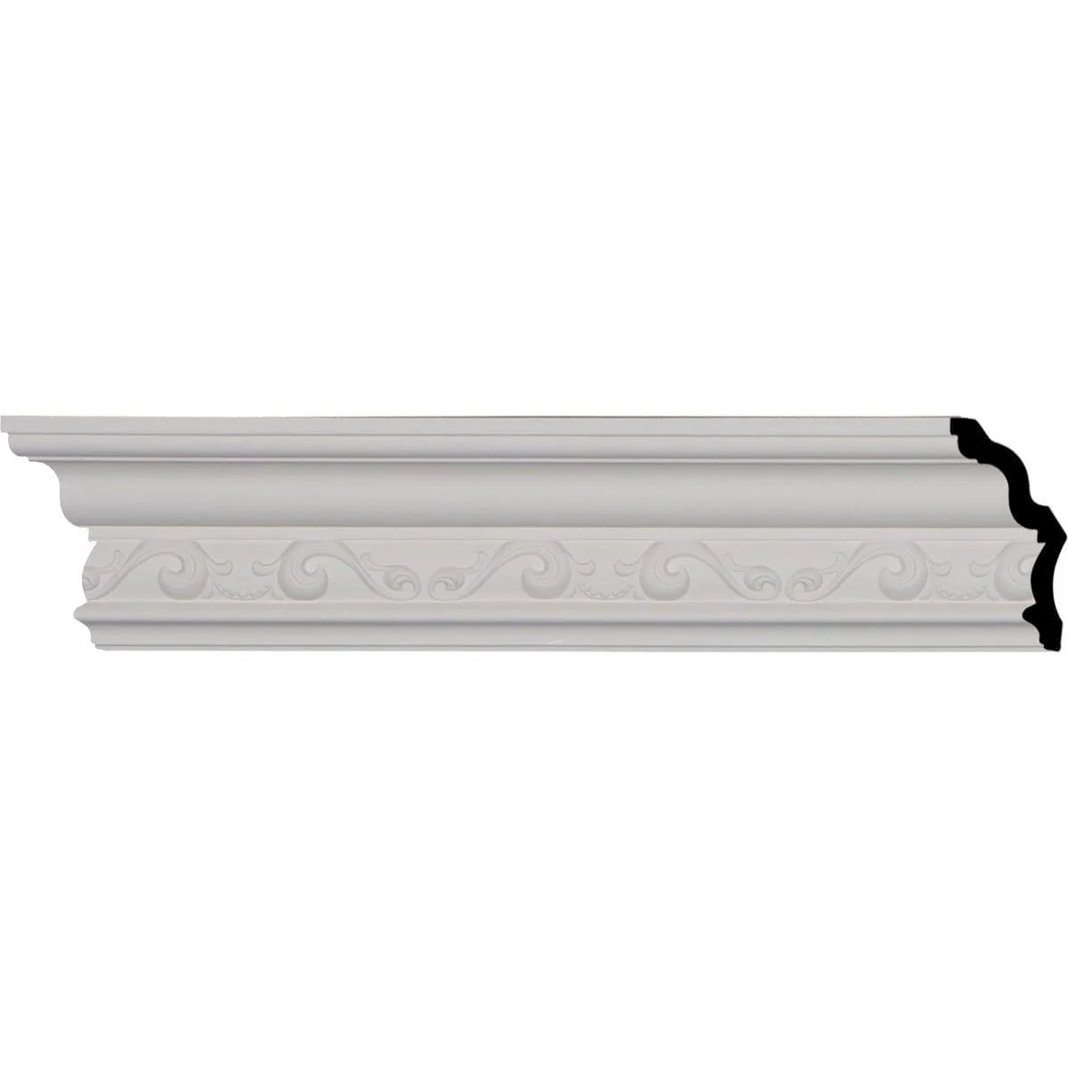 Caputo Crown Moulding, 3 7/8"H x 2 3/8"P x 4 5/8"F x 94 1/2"L, (6 1/4" Repeat)
