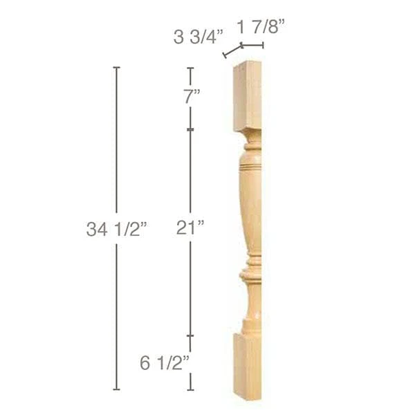 Carved Dromborg Column Half, 3 3/4"w x 34 1/2"h x 1 7/8"d, 1 Pair