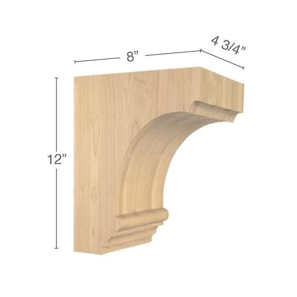 Cavetto Large Bar Bracket, 4 3/4"w x 12"h x 8"d