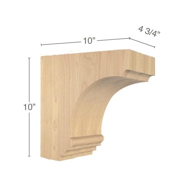 Cavetto Overhang Bracket, 4 3/4"w x 10"h x 10"d