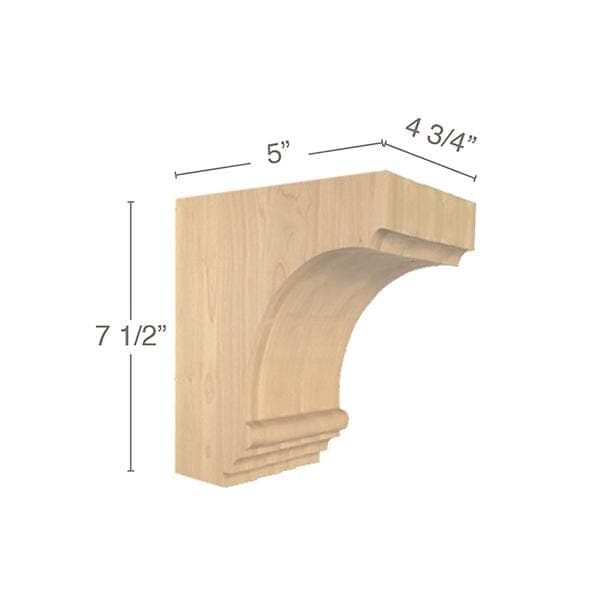 Cavetto Small Bar Bracket, 4 3/4"w x 7 1/2"h x 5"d