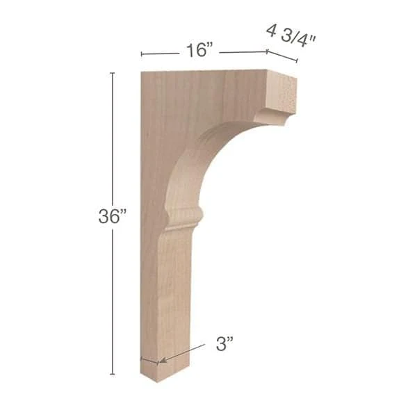 Cavetto Trim To Fit Corbel, 4  3/4"w x 36"h x 16"d