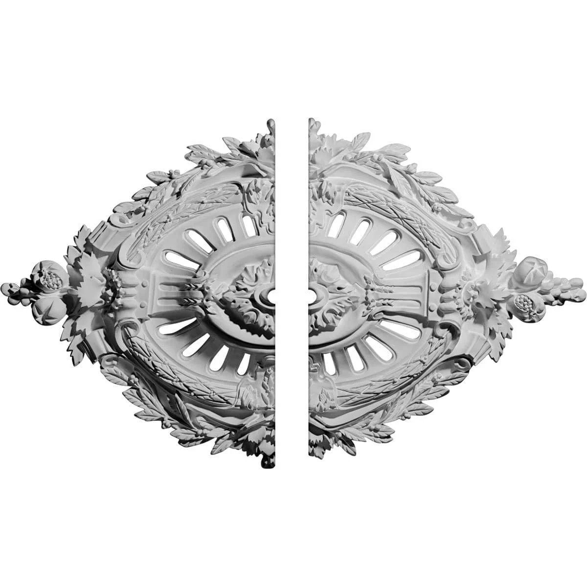 Ceiling Medallion, Two Piece (Fits Canopies up to 1")35 7/8"W x 22 1/2"H x 1"ID x 4 3/8"P