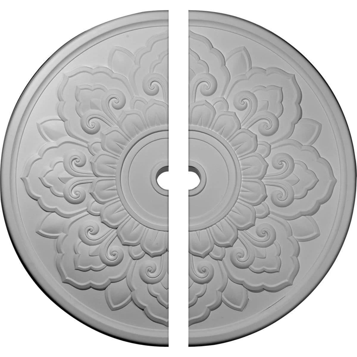 Ceiling Medallion, Two Piece (Fits Canopies up to 14 1/8")50 1/8"OD x 3 5/8"ID x 1 3/4"P