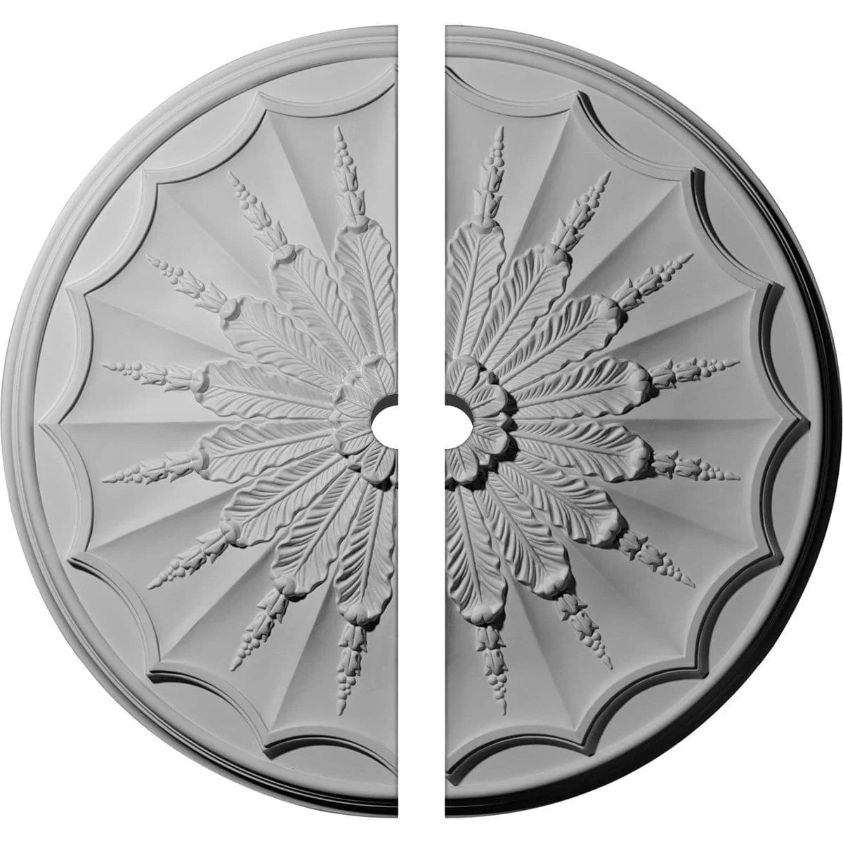 Ceiling Medallion, Two Piece (Fits Canopies up to 2")27 1/8"OD x 2"ID x 2 5/8"P