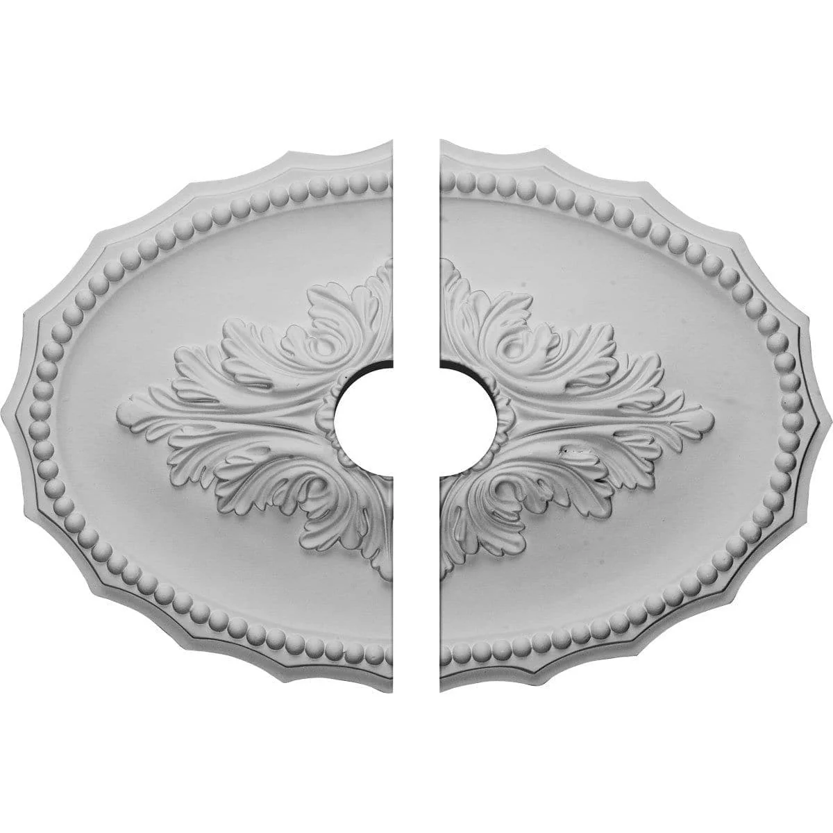 Ceiling Medallion, Two Piece (Fits Canopies up to 3 1/2")16 7/8"W x 11 3/4"H x 3 1/2"ID x 1 1/2"P