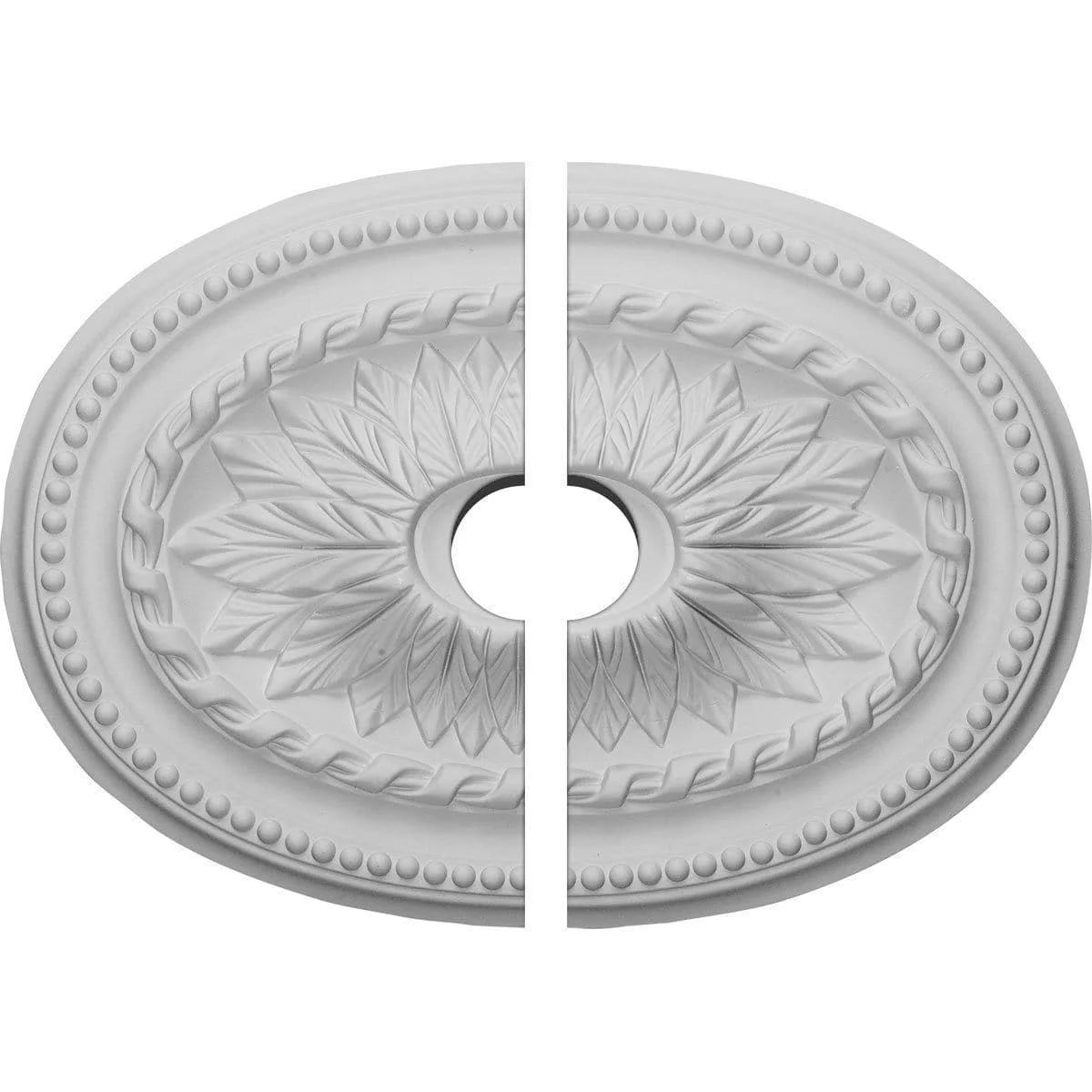 Ceiling Medallion, Two Piece (Fits Canopies up to 3 1/2")18 1/2"W x 13 1/2"H x 3 1/2"ID x 1 7/8"P
