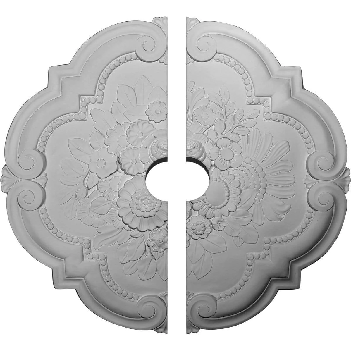 Ceiling Medallion, Two Piece (Fits Canopies up to 3 1/2")24 3/8"OD x 3 1/2"ID x 1"P