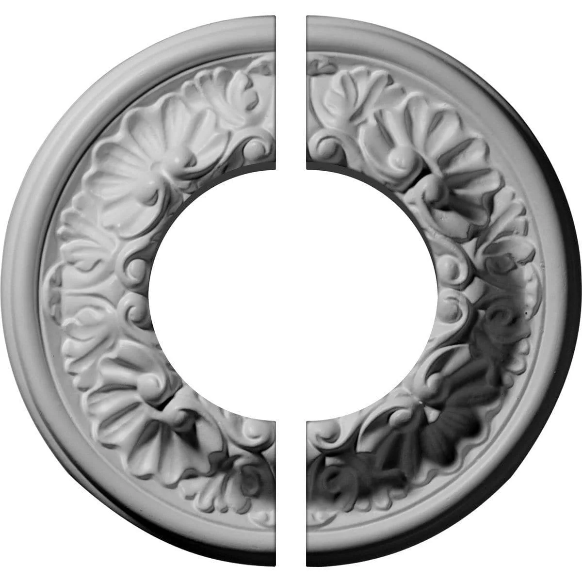 Ceiling Medallion, Two Piece (Fits Canopies up to 3 1/2")7 1/2"OD x 3 1/2"ID x 1 1/8"P
