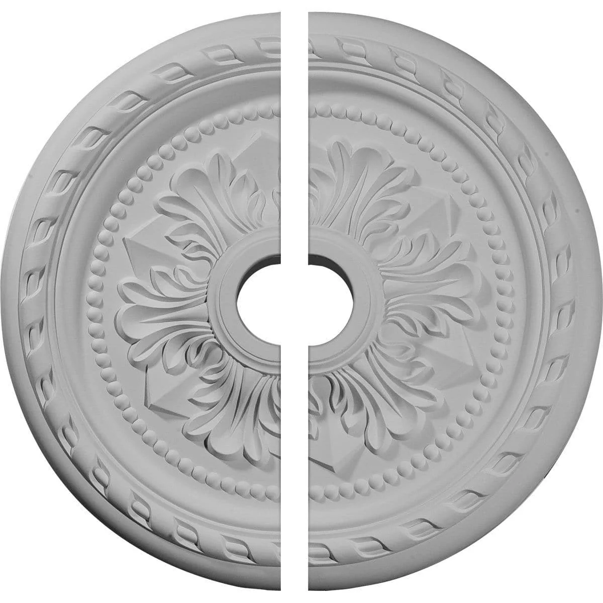 Ceiling Medallion, Two Piece (Fits Canopies up to 3 5/8")23 5/8"OD x 3 5/8"ID x 1 5/8"P