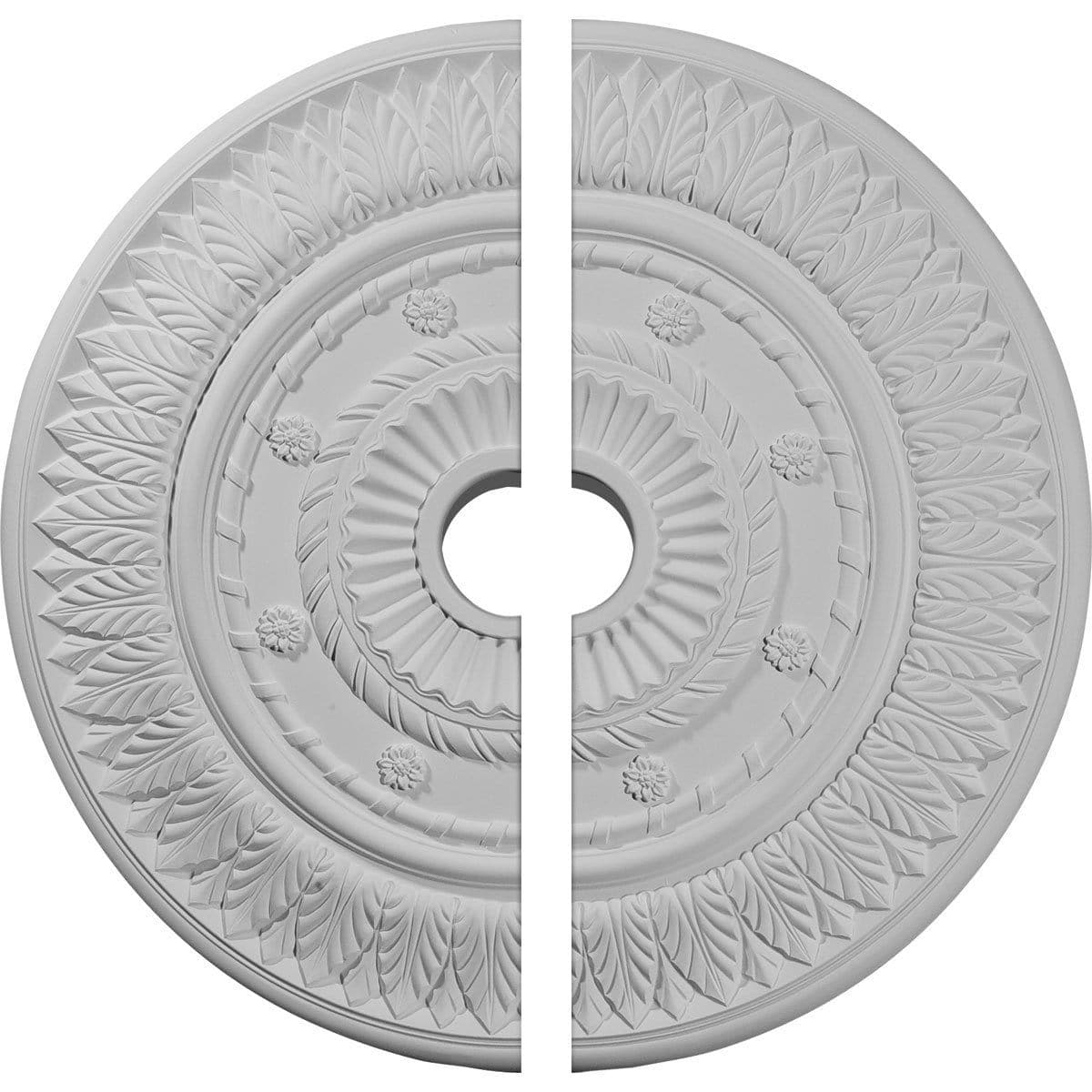 Ceiling Medallion, Two Piece (Fits Canopies up to 3 5/8")26 3/4"OD x 3 5/8"ID x 1 1/8"P
