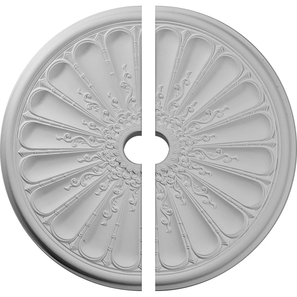 Ceiling Medallion, Two Piece (Fits Canopies up to 3 5/8")31 1/2"OD x 3 5/8"ID x 1 1/2"P
