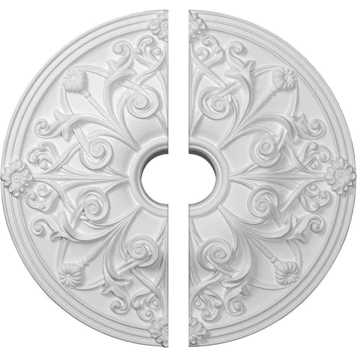 Ceiling Medallion, Two Piece (Fits Canopies up to 3 7/8")23 5/8"OD x 3 7/8"ID x 2 1/8"P