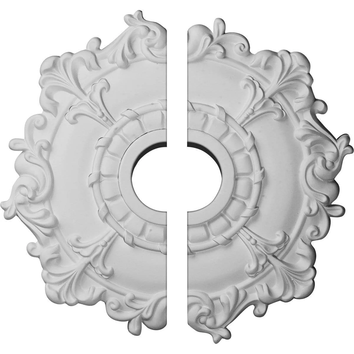 Ceiling Medallion, Two Piece (Fits Canopies up to 4 5/8")18"OD x 3 1/2"ID x 1 1/2"P