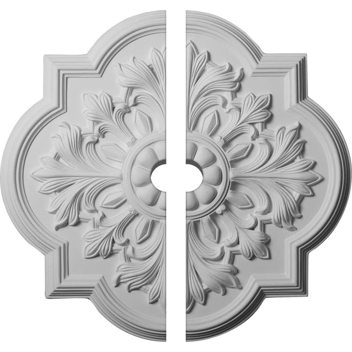 Ceiling Medallion, Two Piece (Fits Canopies up to 5 1/8")20"OD x 1 1/2"ID x 1 3/4"P