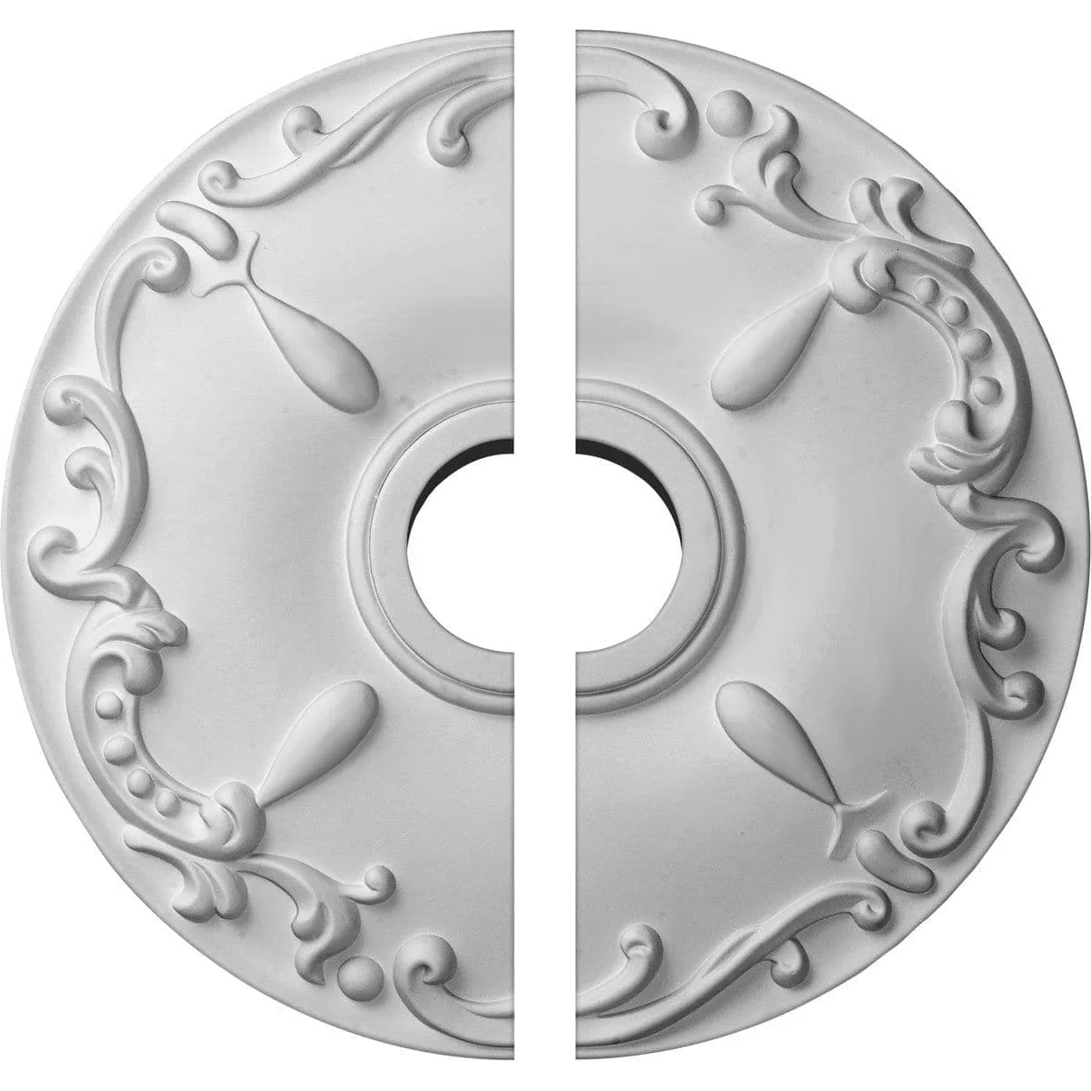 Ceiling Medallion, Two Piece (Fits Canopies up to 5")18"OD x 3 1/2"ID x 1 1/4"P