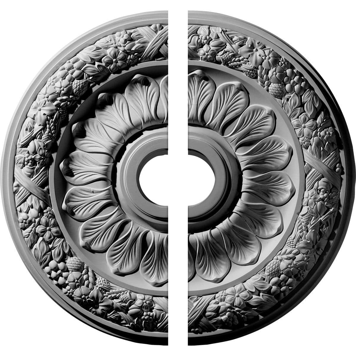 Ceiling Medallion, Two Piece (Fits Canopies up to 6 1/8")24"OD x 4"ID x 1 1/2"P