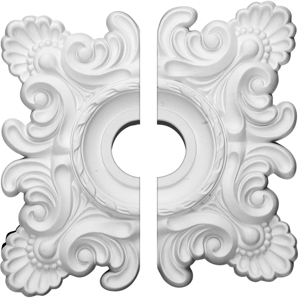 Ceiling Medallion, Two Piece (Fits Canopies up to 6 3/4")18"W x 18"H x 3 1/4"ID x 1 1/2"P