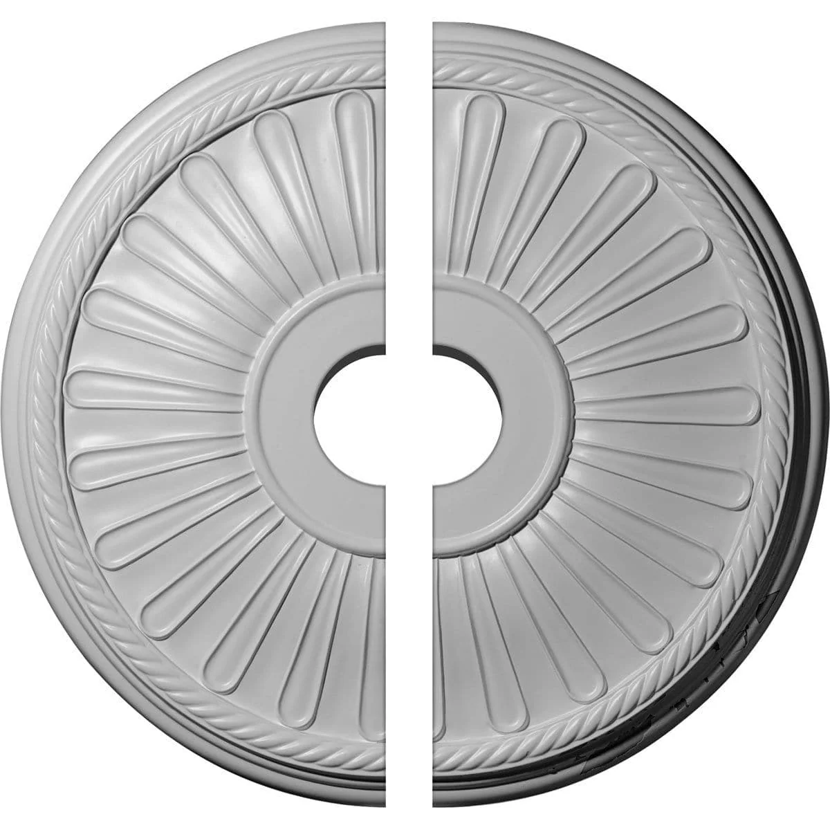 Ceiling Medallion, Two Piece (Fits Canopies up to 6 3/8")19 7/8"OD x 3 1/2"ID x 1 1/4"P