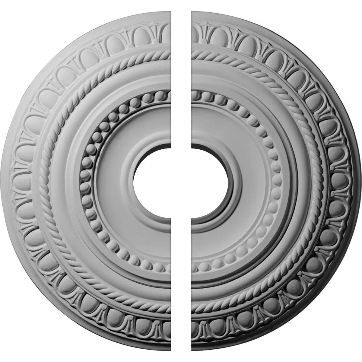 Ceiling Medallion, Two Piece (Fits Canopies up to 6 7/8")15 3/4"OD x 3 1/2"ID x 1 3/8"P