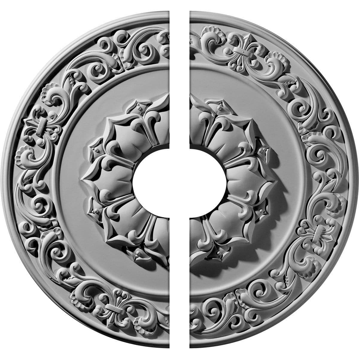 Ceiling Medallion, Two Piece (Fits Canopies up to 6")27 3/4"OD x 6"ID x 2"P
